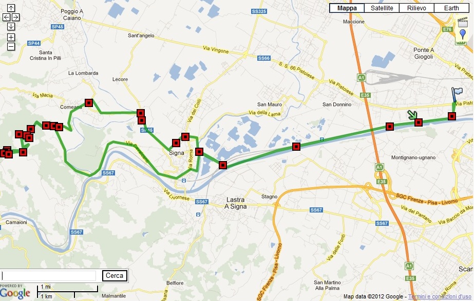 VISIONE MAPPA DETTAGLIATA DEL PERCORSO CON IMMAGINI - Tempo Download circa 20sec.